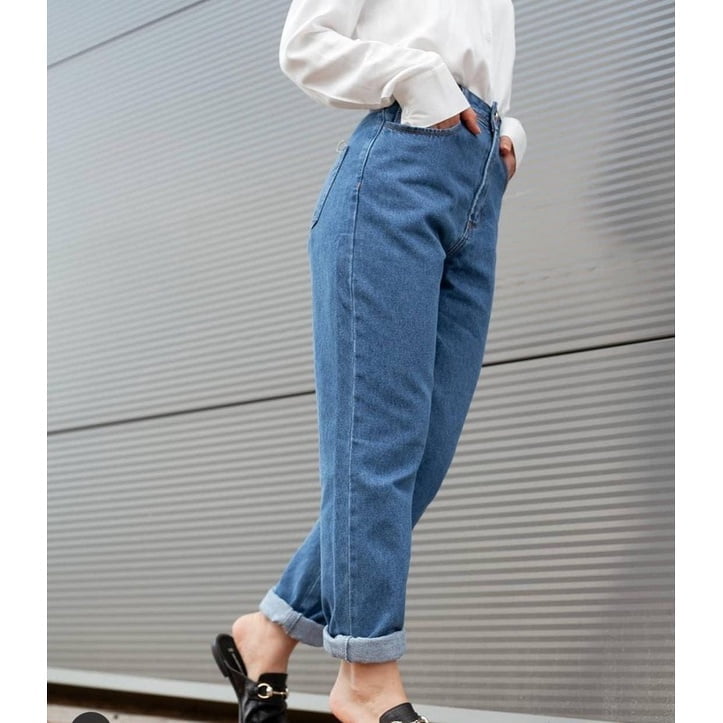 Jeans Mom Casual com sapato mule