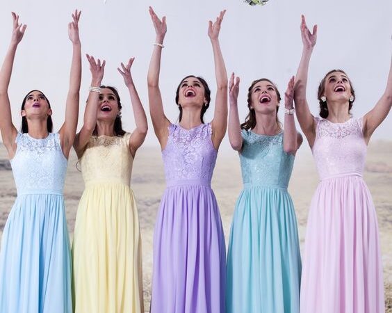 Tons Pastel Vestidos para Madrinhas