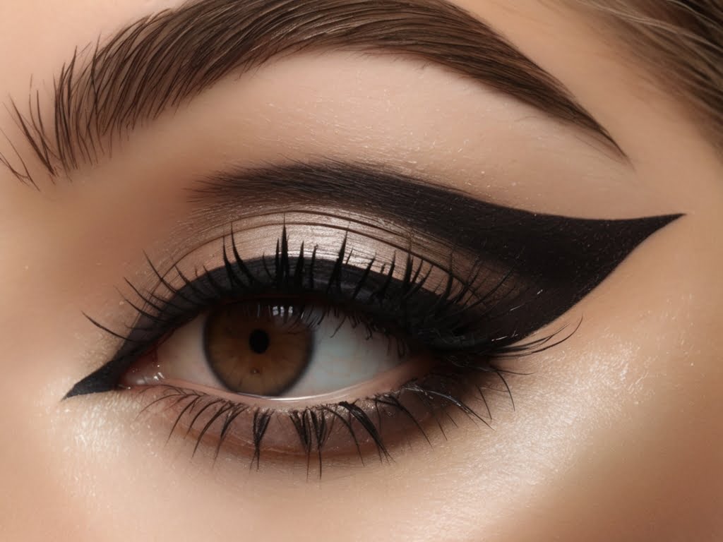 Olhos maquiados Delineador auto maquiagem dos olhos