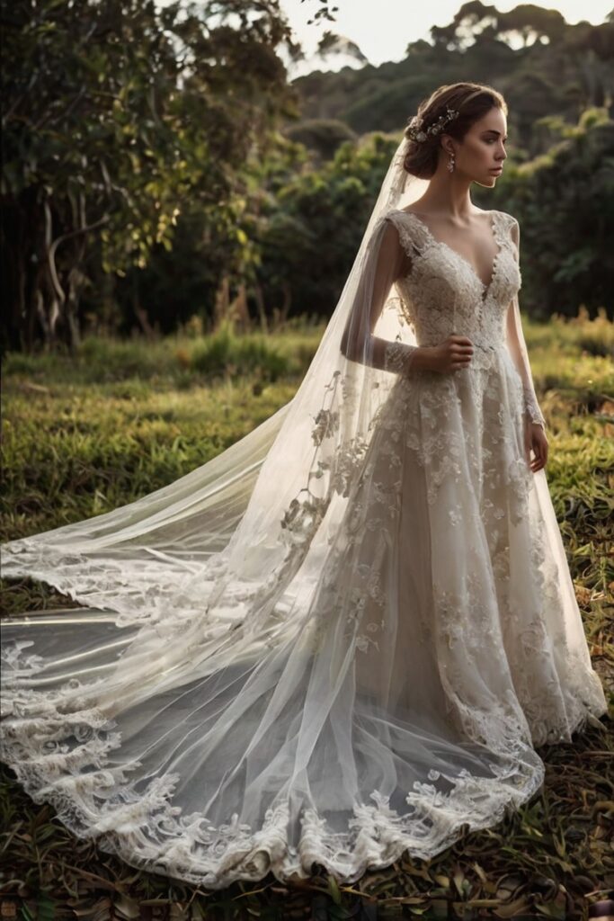 vestido de noiva com grinalda